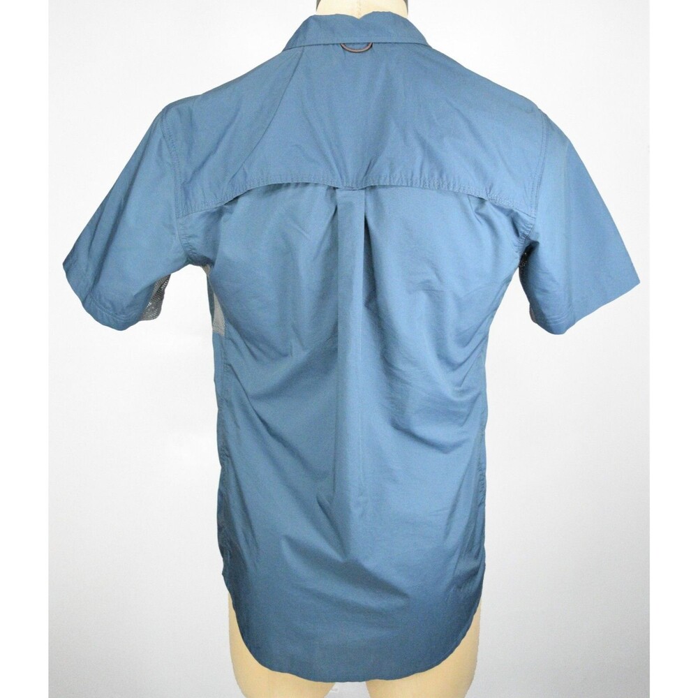 Northwest Territory Men's Size M Blue Fishing Button Front Vented Safari Shirt - Picture 2 of 12